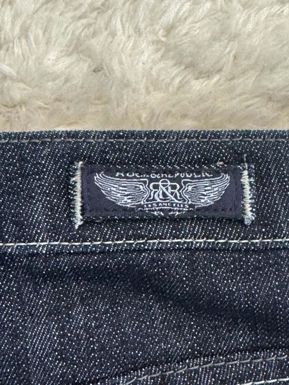 Rock & Republic Roth Skull Embroidered Pocket Dark Wash Jeans Size 28